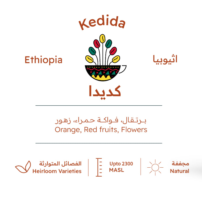 RH - Ethiopia Yirgacheffe Kedida Natural 227g - اثيوبيا كديدا المجففة