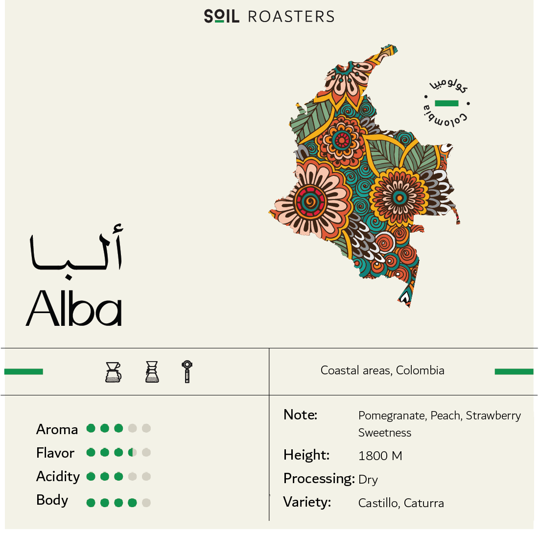 سويل كولومبيا ألبا مجففه - Soil ALBA (250g)