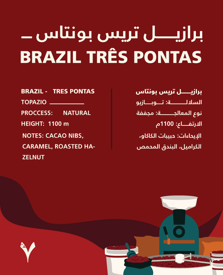 Seven -  Brazil Tres Pontas Natural 250g - برازيل تريس بونتاس