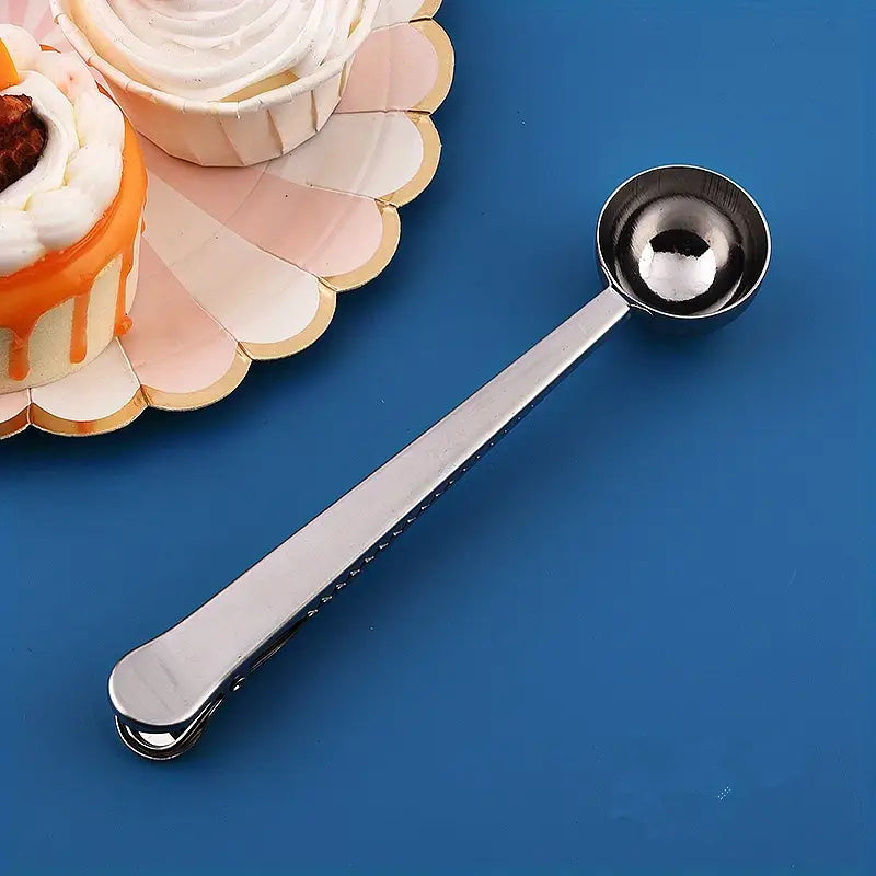 Stainless Steel Coffee Scoop and Bag Clip